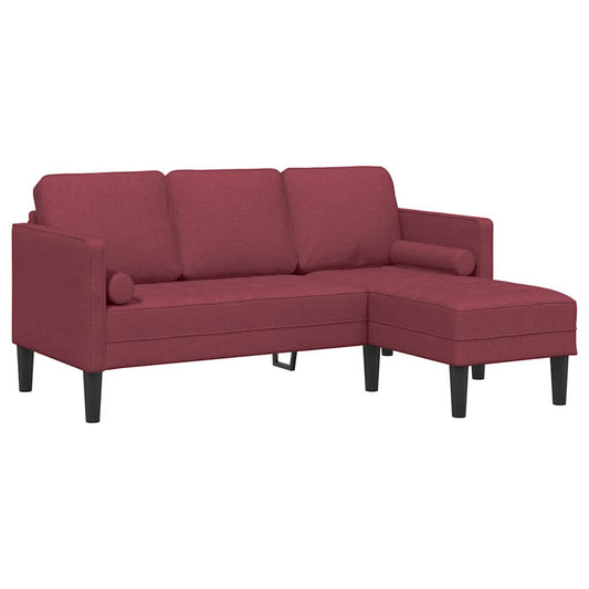 Sofa Set Weinrot 173 x 131 x 67 cm Stoff