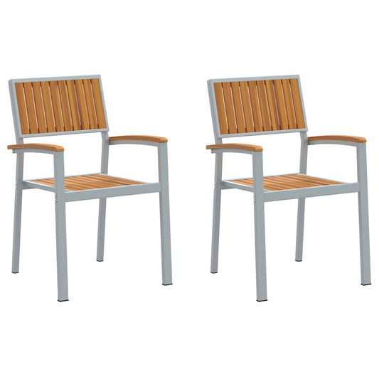 Gartenstuhl 2 pcs Braun 56 x 57 x 87cm Massivholz Akazie