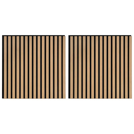 Akustik Wandpaneele 2 Stk. Lamellen 60,5x60 cm Eichenfurnier