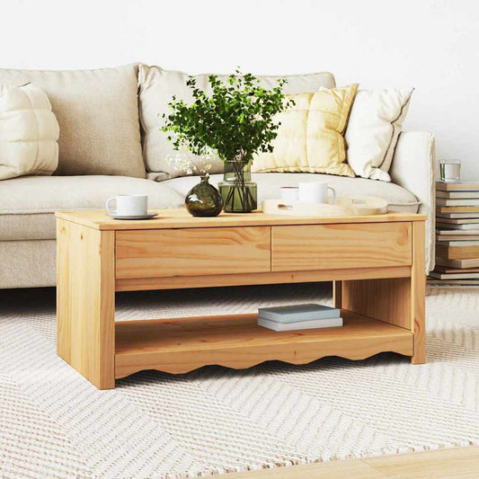 Couchtisch Drammen Eiche 99 x 55 x 45 cm Massivholz Kiefer