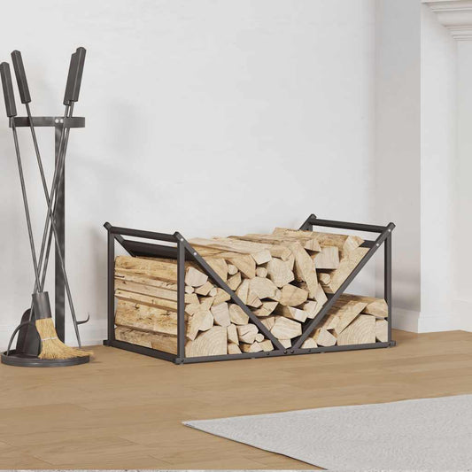 Brændestativ Sort 70x43x34,5 cm Koldvalset stål