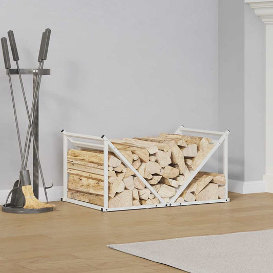 Brændestativ Hvid 70x43x34,5 cm Koldvalset stål