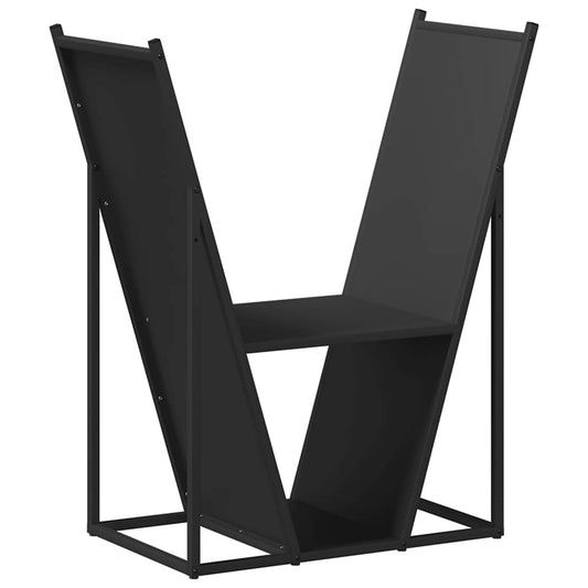 Brændestativ Sort 69,5x35x81 cm Koldvalset stål
