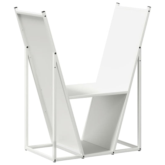Brændestativ Hvid 69,5x35x81 cm Koldvalset stål