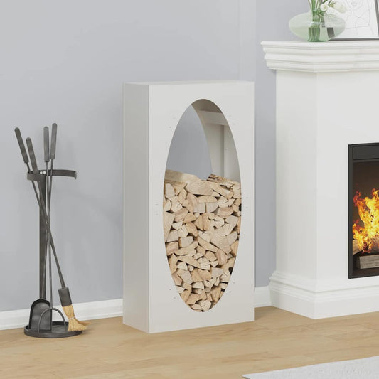 Brændestativ Hvid 50x23x100 cm Koldvalset stål