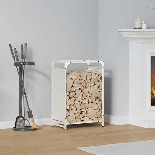 Brændestativ Hvid 44x28x65 cm Koldvalset stål