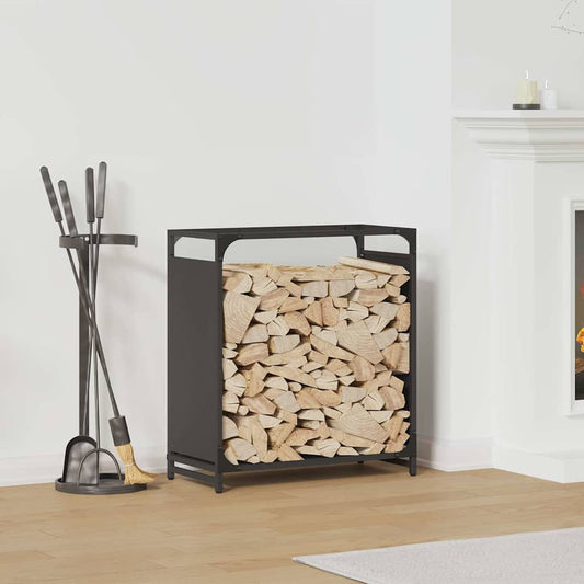 Brændestativ Sort 60x28x65 cm Koldvalset stål