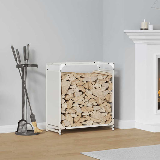 Brændestativ Hvid 60x28x65 cm Koldvalset stål