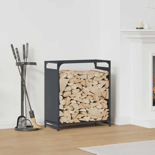 Brændestativ Antracit 60x28x65 cm Koldvalset Stål