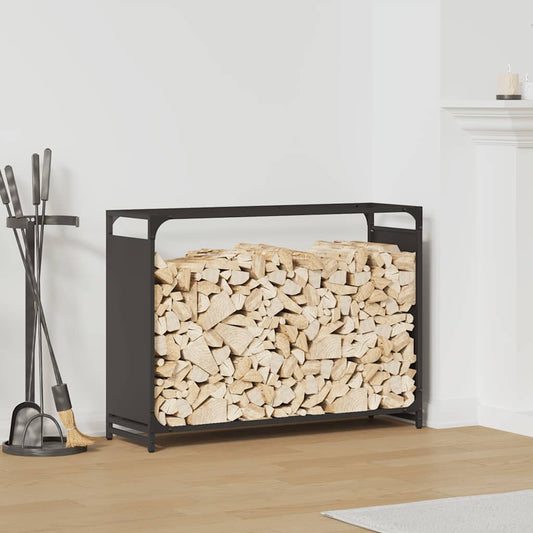 Brændestativ Sort 90x28x65 cm Koldvalset stål