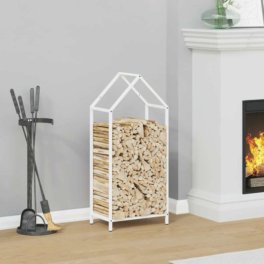 Brændestativ Hvid 40x25x90 cm Koldvalset stål