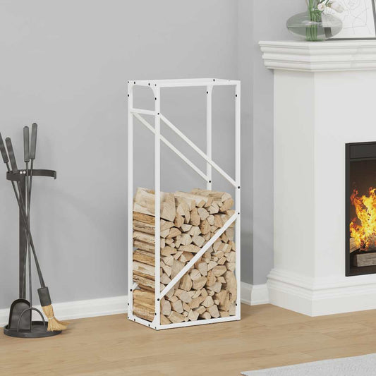 Brændestativ Hvid 40x25x100 cm Koldvalset stål