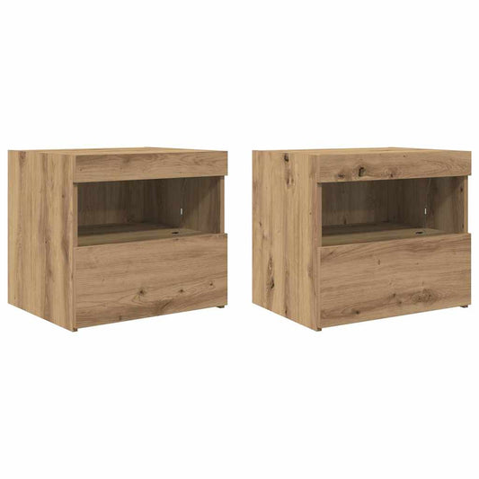 Nachtschrank 2 pcs Eiche handwerklich 50 x 40 x 45 cm