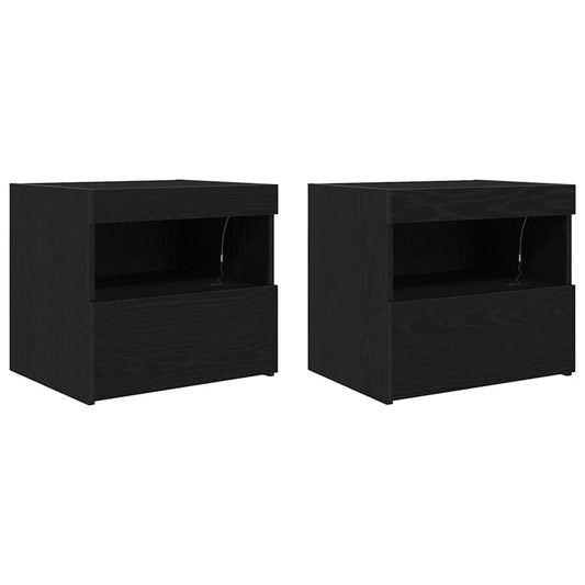 Nachtschrank 2 pcs Schwarze Eiche 50 x 40 x 45 cm Holzwerkstoff