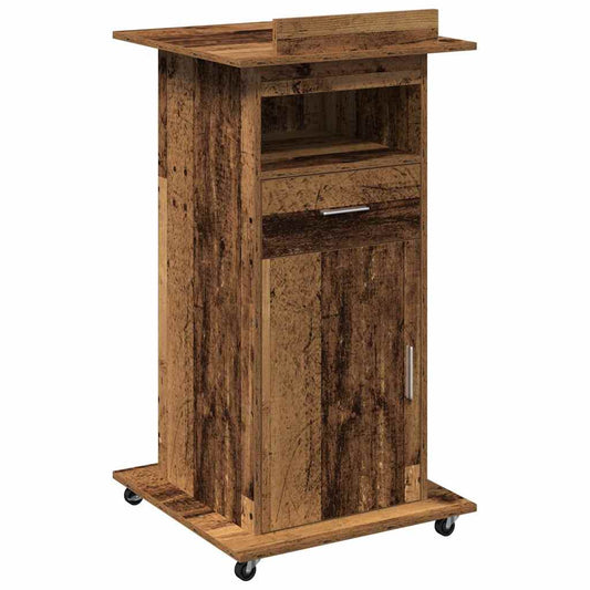 Podium mit Schubladen Altholz 55 x 55 x 107 cm Holzwerkstoff