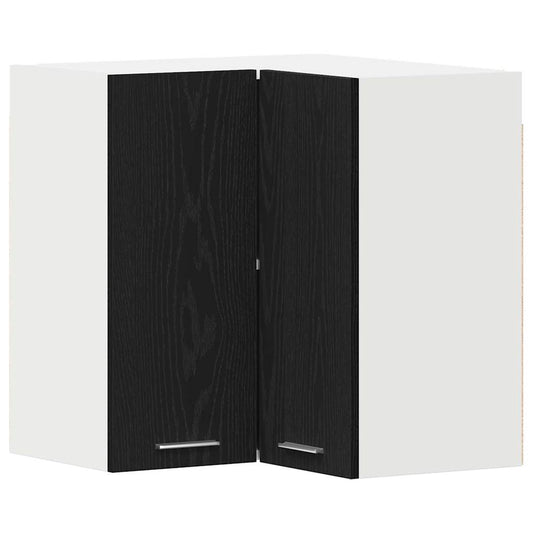 Hängender Eckschrank Riga Schwarz Eichen-Optik 57 x 57 x 60 cm