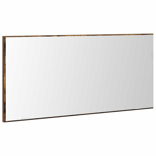 Spiegel Wandmontiert Braun 80 x 37 cm Glas und engineered Holz