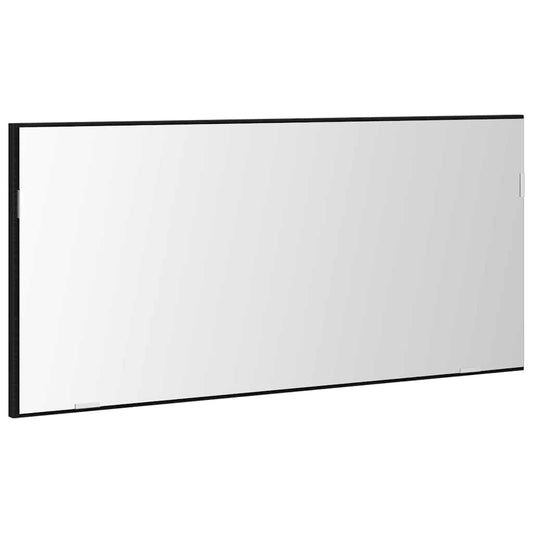 Spiegel mit LED-Lichtleisten Schwarz Eichen-Optik 80 x 37 cm