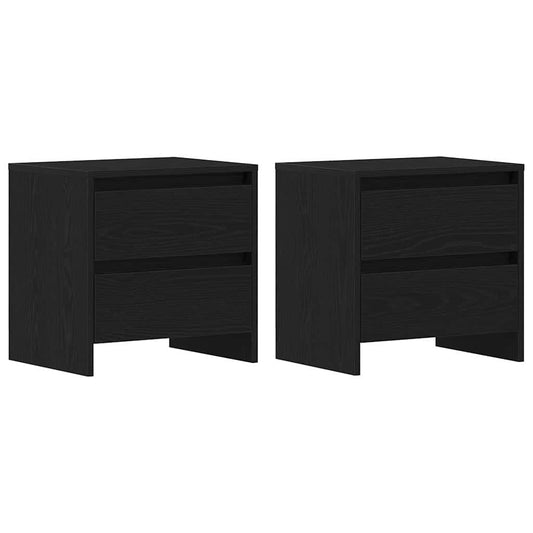 Nachttisch 2 pcs Schwarz Eichen-Optik 45 x 34 x 44.5 cm