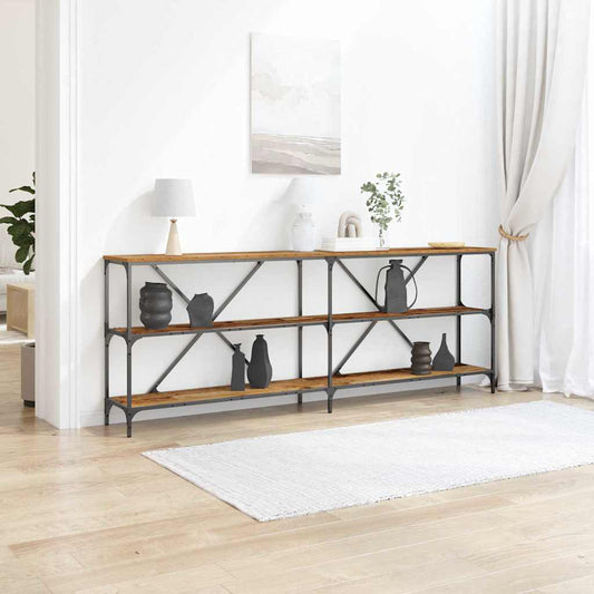 Konsolentisch mit Regal Sonstiges Altholz 200 x 30 x 75 cm