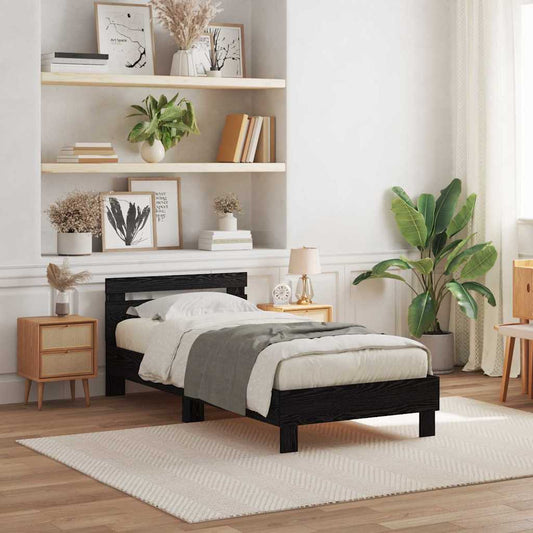 Bettgestell Schwarz Eichen-Optik 75 x 190 cm Holzwerkstoff