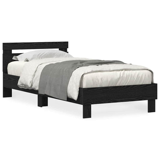Bettgestell Schwarz Eichen-Optik 75 x 190 cm Holzwerkstoff