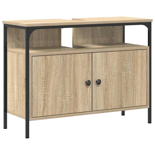 Waschbeckenschrank mit Tür Braun 80 x 30 x 60 cm Holzwerkstoff