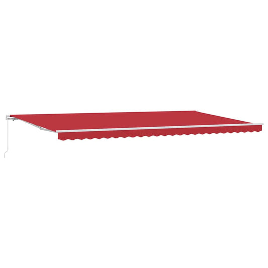Einziehbare Markise Rot 600 x 350 cm Polyester und Metall