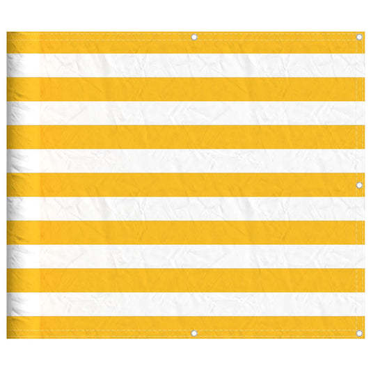 Balkon-Sichtschutz Gelb und Weiß Gestreift 90x1000 cm