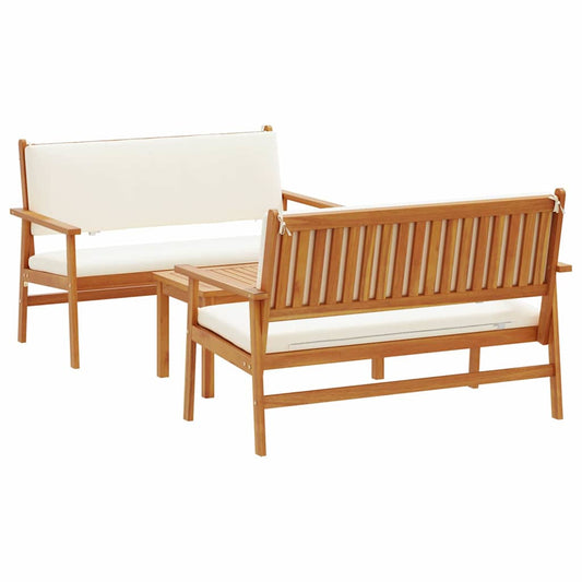 Garten-Sofa-Set 3 pcs Braun 75 x 45 x 38cm Massivholz Akazie