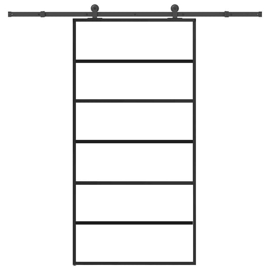 Schiebetür mit Beschlag 102x205 cm ESG-Glas & Aluminium