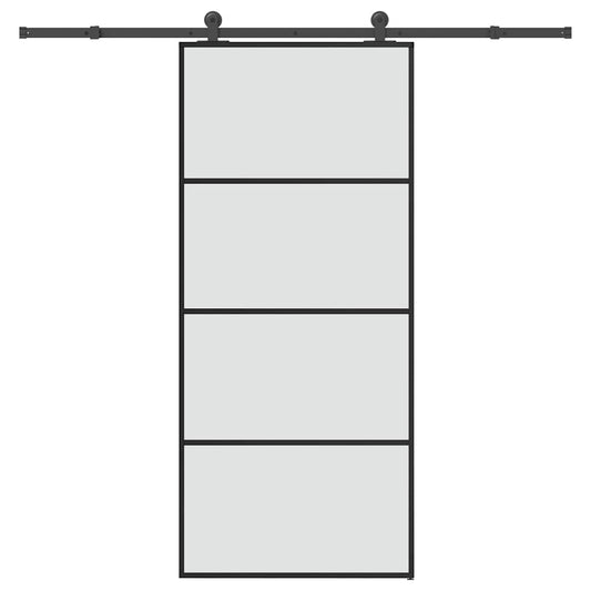 Schiebetür mit Beschlag 90x205 cm ESG-Glas & Aluminium