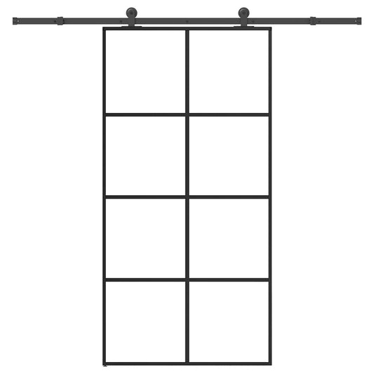 Schiebetür mit Beschlag 102,5x205 cm ESG-Glas & Aluminium