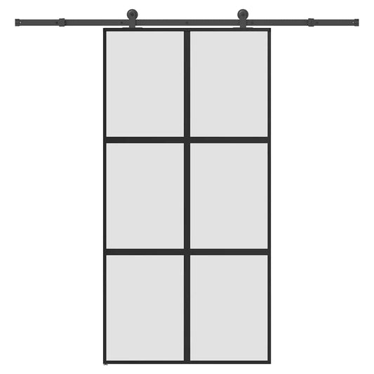 Schiebetür mit Beschlag 102,5x205 cm Hartglas & Aluminium