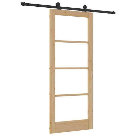 Schiebetür ORKDAL Braun 83 x 202 cm Holz und Metall