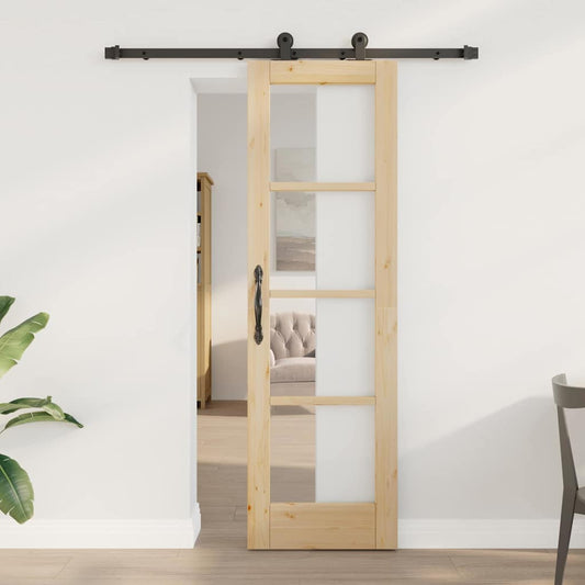 Schiebetür ORKDAL Braun 61 x 198,5 cm Holz und Metall