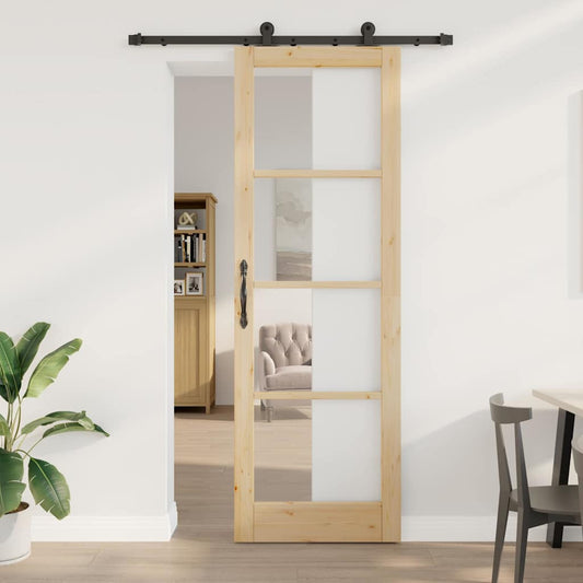 Schiebetür ORKDAL Braun 78 x 232 cm Holz und Metall