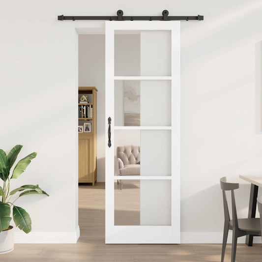 Schiebetür ORKDAL Weiß 78 x 232 cm Holz und Metall