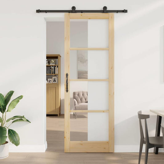 Schiebetür ORKDAL Braun 83 x 232 cm Holz und Metall