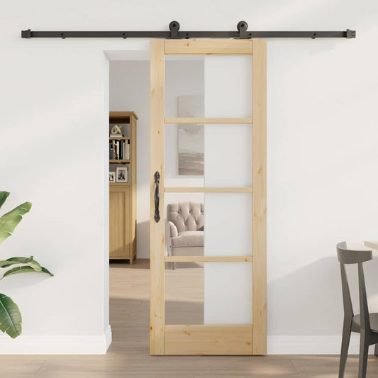 Schiebetür ORKDAL Braun 73,5 x 198,5 cm Holz und Metall