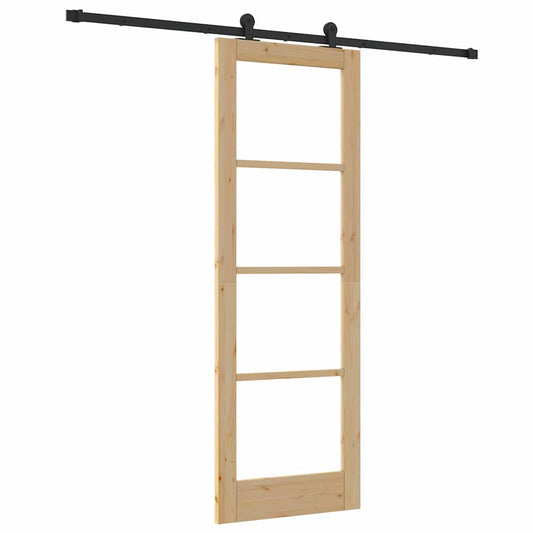 Schiebetür ORKDAL Braun 73,5 x 211 cm Holz und Metall