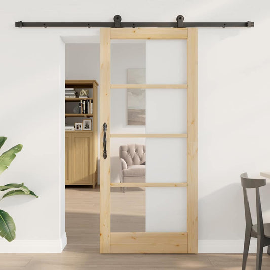 Schiebetür ORKDAL Braun 86 x 198,5 cm Holz und Metall