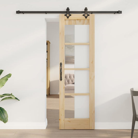 Schiebetür ORKDAL Braun 61 x 198,5 cm Holz und Metall