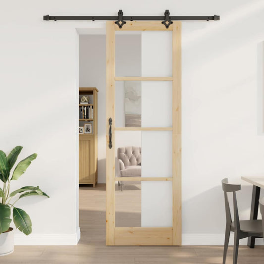 Schiebetür ORKDAL Braun 78 x 232 cm Holz und Metall