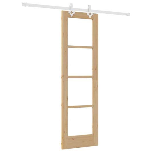 Schiebetür Braun 61 x 198,5 cm Holz und Metall