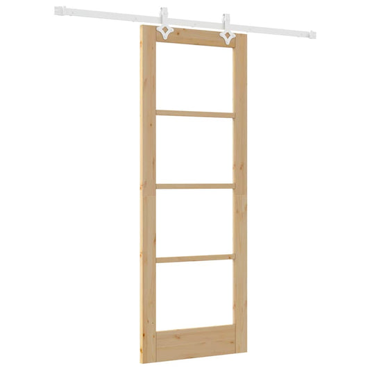Schiebetür Braun 73,5 x 198,5 cm Holz und Metall