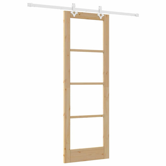 Schiebetür Braun 73,5 x 211 cm Holz und Metall