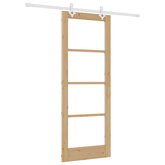 Schiebetür Braun 78 x 202 cm Holz und Metall