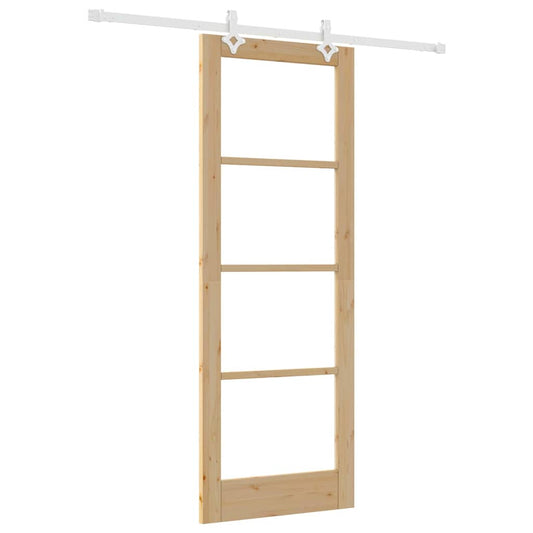 Schiebetür Braun 78 x 211 cm Holz und Metall