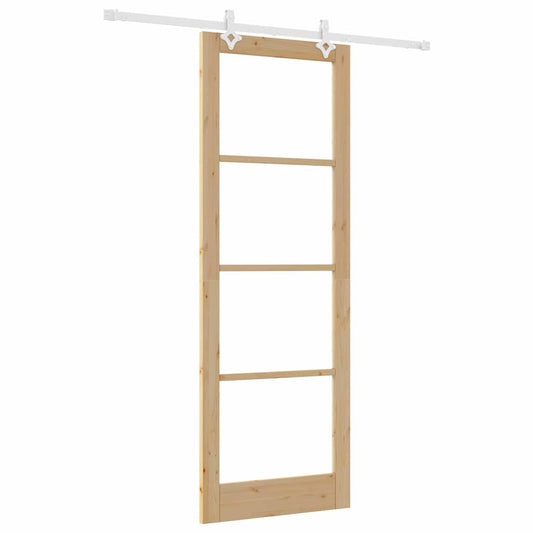 Schiebetür Braun 83 x 232 cm Holz und Metall
